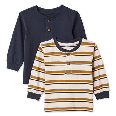 George Baby Boys' Long-Sleeve Henley T-Shirt 2-Pack