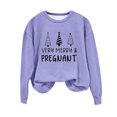 thumbnail image 4 of EGNMCR Chandail en Molleton de Noël pour Femmes Col Rond Imprimé Ample Chandail à Manches Longues Sans Capuche, 4 of 4