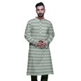 thumbnail image 3 of Atasi Kurta Imprimé pour Hommes Col Mandarin Popeline de Coton Kurta Chemise Décontractée, 3 of 7