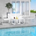 thumbnail image 1 of Costway Ensemble de Mobilier de Patio 5 Pcs avec 1 Causeuse, 2 Chaises de Patio et 2 Tables d'Appoint Blanc, 1 of 10