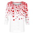 thumbnail image 4 of UPPADA Chandails à Manches 3/4 pour Femmes Mode Tendance Hauts Décontractés Col Rond Chandail Ample Confortable Doux Blouses Grande Taille Coupe Ample T-Shirts Décontractés Vêtements au Coude Hauts pour Femmes Manches 3/4 Économie, 4 of 5