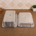 thumbnail image 2 of 10 Pcs Contenants Jetables en Aluminium de Forme Rectangulaire 10 Pcs Barquettes en Aluminium Contenants pour Emporter avec Couvercles en Aluminium/sans Couvercle, 2 of 7