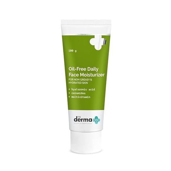 The Derma Co Oil-Free Daily Face Moisturizer | With Hyaluronic Acid, Ceramides & Multivitamins 100 g
