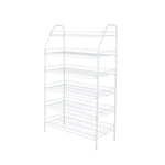 Mainstays 6 Tier White Metal Shoe Rack and Accessories Storage