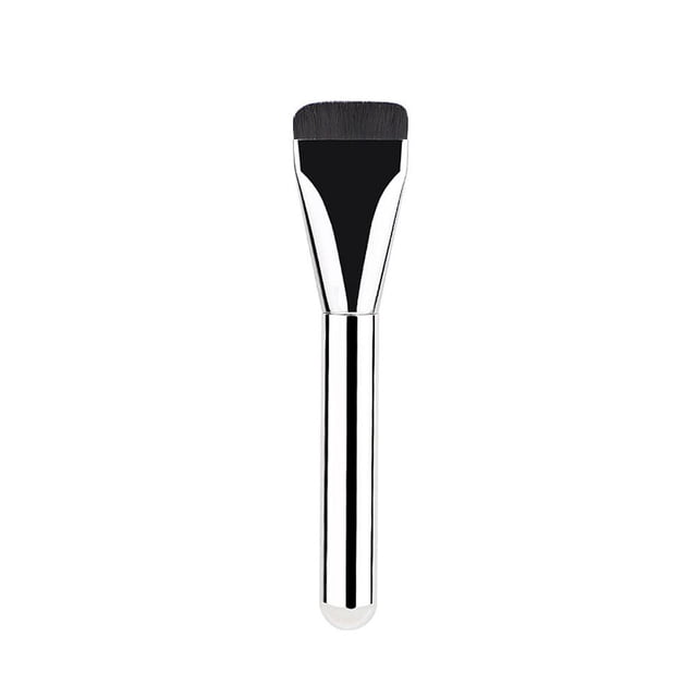Light Concealer Flat Head Foundation Brush - Aluminum Handle Wooden Tube H2E4