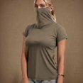 thumbnail image 2 of BiZtdJrK T-Shirt de Base de Protection Solaire pour Femmes avec Masque Facial, Manches Courtes, Confortable et Léger, T-Shirts de Pêche, Randonnée, Tenues de Plein Air, Café L, Cadeaux pour Hommes, 2 of 8