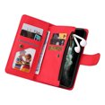 thumbnail image 5 of Case for iPhone 11 Pro Max Cover Zipper Pocket Wallet Case Magnetic Protective - Red, 5 of 5