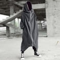 thumbnail image 1 of HUITKMM Men's Hoodies Men's Solid Color Personality Dark Style Full Body Zipper Long Hooded Sweater Jacket, 1 of 8
