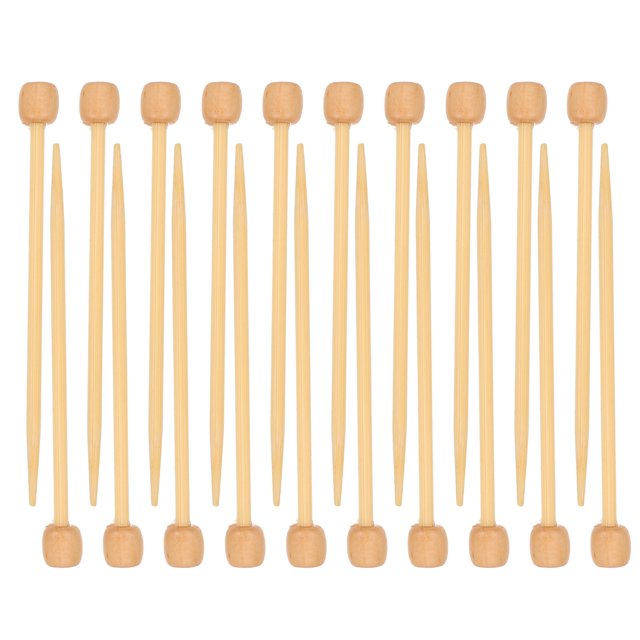 MIANGASTORE 20PCS Knitting Sticks Weaving Rods Wooden Weaving Tool Brooch Knitted Tools