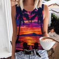 thumbnail image 1 of lSLJS Women Floral Printing Tank Round-Neck Sleeveless Block Tunic Tee Tops, Womens Tank Tops, 1 of 5