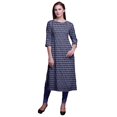 thumbnail image 1 of Bimba Tunique Droite à Manches 3/4, Hauts Imprimés, Kurta, Tenue d'Été pour Femmes, 1 of 6