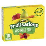 Mott's Fruitsations Fruit Flavoured Snacks, Assorted Fruit, Gluten Free, Kids Snacks Box of 10 Pouches
