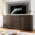 thumbnail image 4 of Commode en Bois à 12 Tiroirs, Commode Moderne et Meuble Télé pour Télé de 65 Pouces, Chambre, Garde-Robe, Salon, Couloir, Brun, 4 of 7