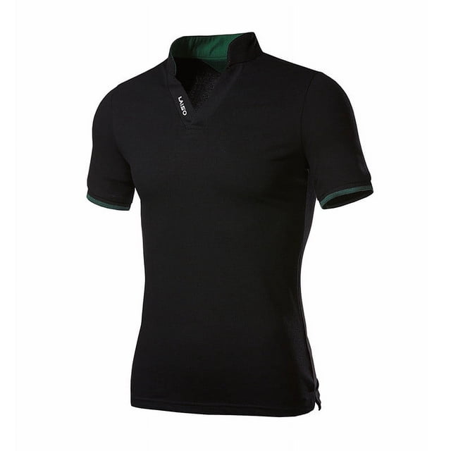 EGNMCR Chemises à Manches Courtes pour Hommes Été T-shirt Décontracté, Mode T-shirt Décontracté pour Hommes Uni à Manches Courtes Col Rabattu Blouse Hauts,
