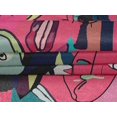 thumbnail image 5 of oneOone Velvet Pink Fabric Abstract Comic Face Sewing Material Print Fabric By The Yard 58 Inch Wide, 5 of 5
