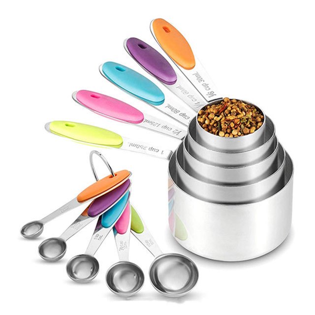 5Pcs/10Pcs Measuring Spoons Set Stainless Steel Measuring Cups for Kitchen Baking Tea Coffee