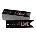 thumbnail image 1 of Inkdotpot Pack Of 50 Made With Love Text Favor Paper Tags Craft Real Rose Gold Foil Hang Tags, 1 of 6