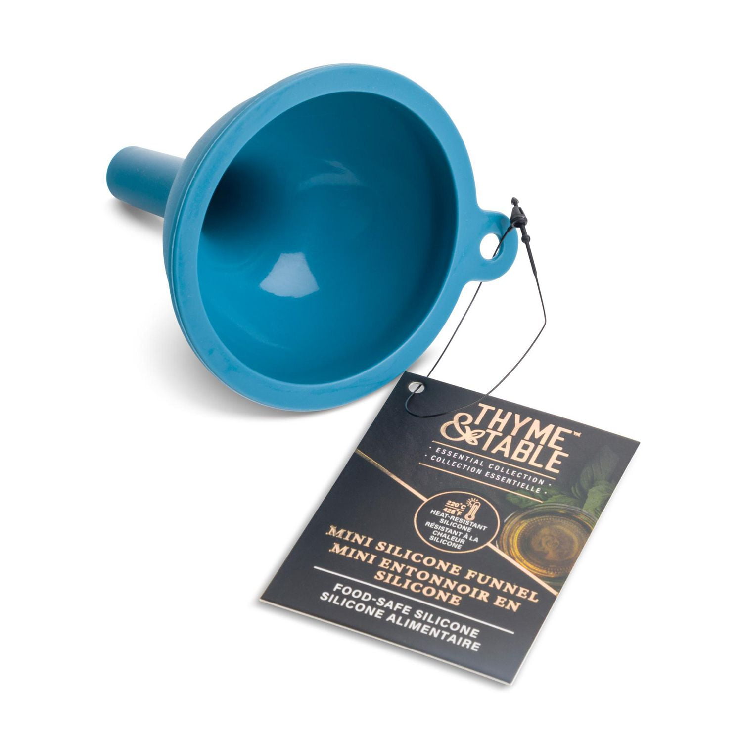 Thyme & Table Entonnoir en Silicone Bleu