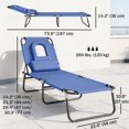 thumbnail image 3 of Outsunny Adjustable Outdoor Lounge Chair, Blue, 3 of 10