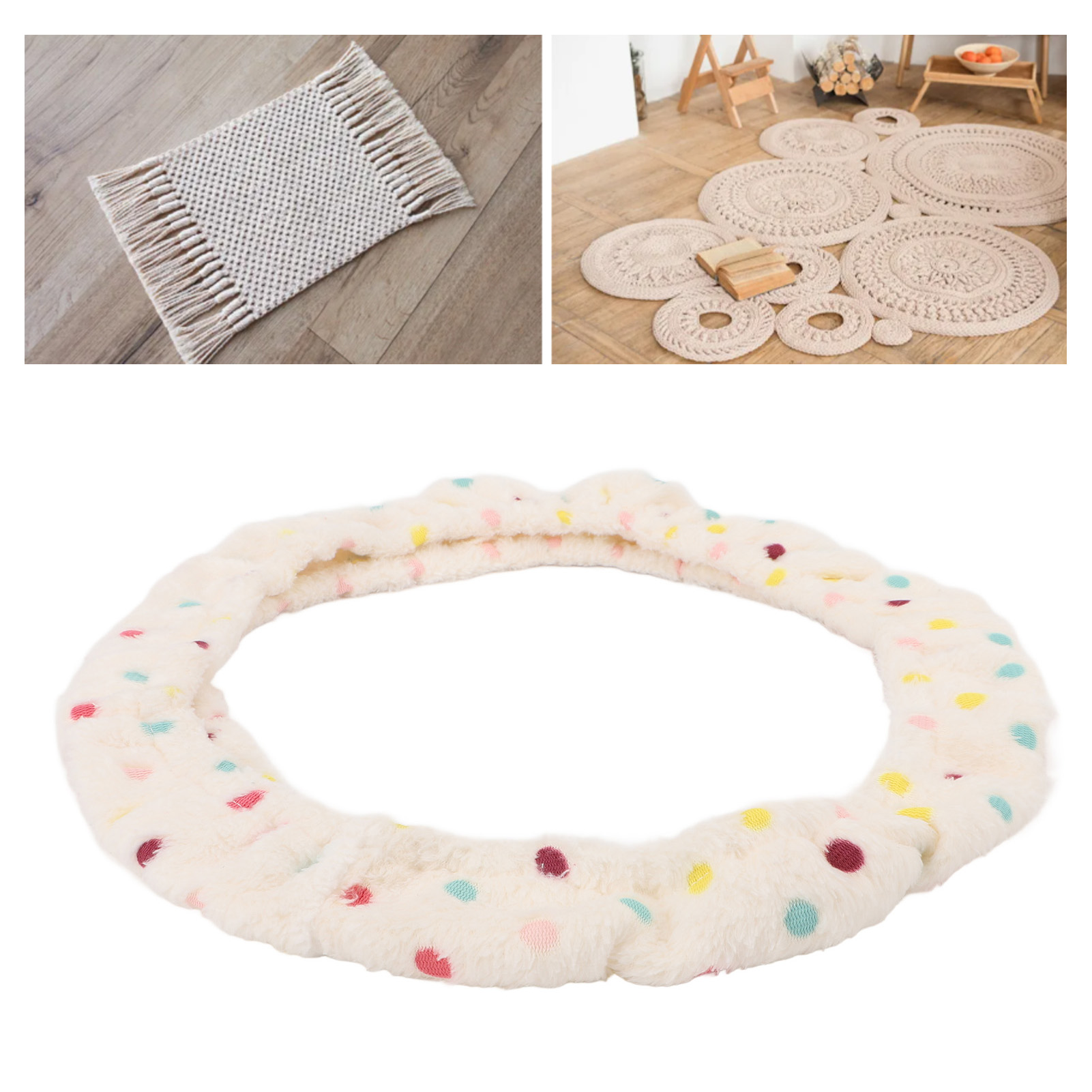 Rug Hooking Frame Cover, 40x40cm Flannel Rug Hooking Frame Cover Elastic Band Gripper Strip Rug Hooking Frame Cover for Embroidery Hoops  Stitch Hoops