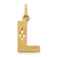 thumbnail image 1 of Diamond2Deal 14K Yellow Gold Satin Letter L Initial Pendant for Women, 1 of 6