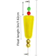 thumbnail image 1 of GLFILL 1-8pcs Fishing Bobbers Popping Corks Float Rig Rattle With Swivel Copper Pendant For Saltwater Fresh Water Fishing Accessories yellow 1pcs, 1 of 9