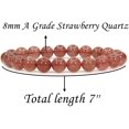 thumbnail image 2 of Bracelet Extensible Unisexe en Perles Rondes de 8 mm en Quartz Fraise Naturel de Qualité A 7 Pouces, 2 of 5