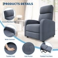 thumbnail image 2 of AKDSteel Ergonomic Manual Recliner Chair, High Back Single Sofa With Soft Cushion, Wide Arms, And Side Pocket, 2 of 6