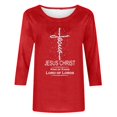 thumbnail image 5 of Daisyyozoid Nouvelles Arrivées Hauts pour Femmes Joyeuses Pâques Col Rond Manches Longues Haut Manches Longues Col Rond Chemise, 5 of 5