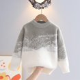 thumbnail image 2 of MKOSPLRT Chandails pour Enfants Chandails pour Tout-Petits Filles Garçons Tricot Chandail 3-12a Rose Brun Vert Molleton Duveteux Chaud Chandails d'Automne Col Rond Manches Longues Chandails, 2 of 4