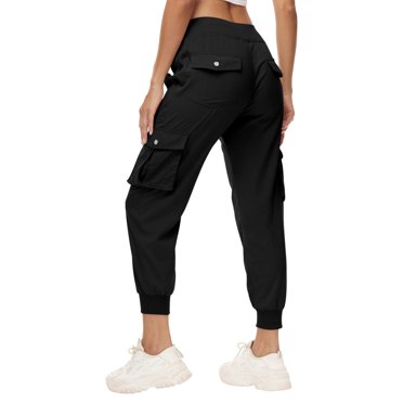 ohmzyzo Cargo Sweatpants For Women Casual Baggy Cargo Pants Drawstring Comfy Athletic Joggers Pants With Pockets