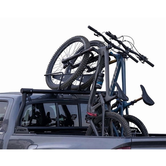 Multy Rack Systems LTD Bike Rack MR-2058 LITE; Bed Mount; Holds 2 Bikes Vertically; Cradle System With Straps; Non-Foldable; Texture Black Powder Coated; Aluminum
