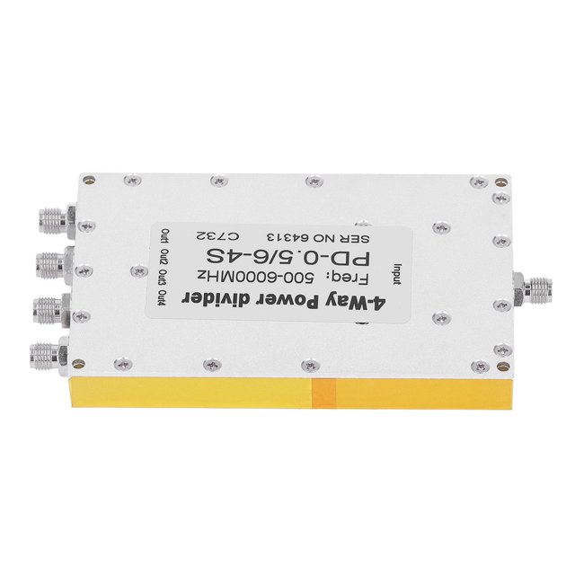 Microstrip Power Divider, Power Splitter Aluminum Alloy 4 Way Small Insertion Loss Multi Usage Wide Operating Frequency For WIFI2.4 WIFI5.8