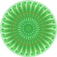 thumbnail image 1 of Ahgly Company Tapis Rond Lavable en Machine Intérieur Transitionnel Vert, 5 Pieds Rond, 1 of 7