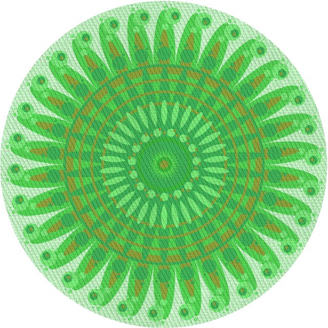 Ahgly Company Tapis Rond Lavable en Machine Intérieur Transitionnel Vert, 5 Pieds Rond