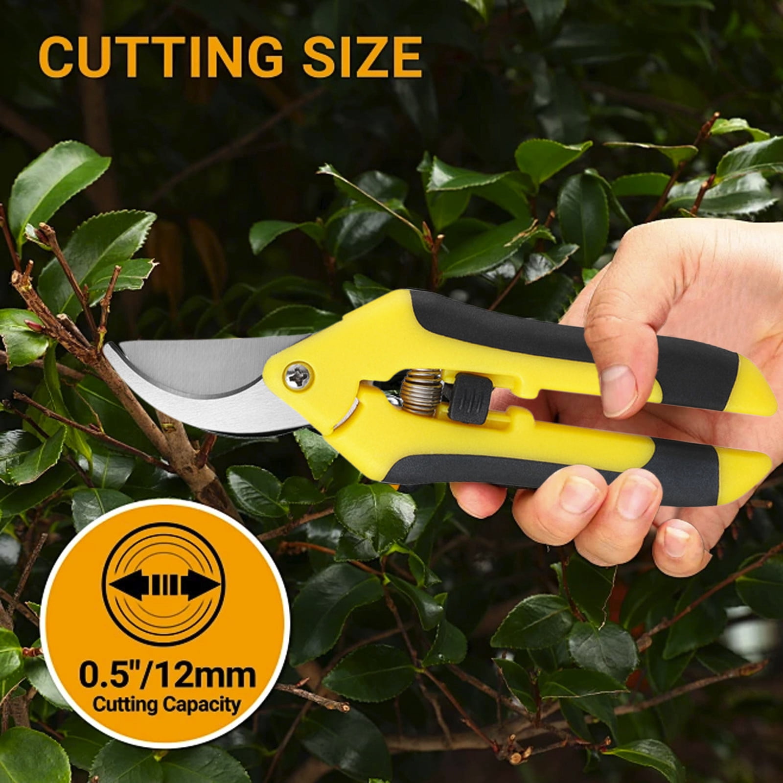 Birdeem Pruning Shears for Gardening, Garden Pruning Shears Stainless Steel Blades Handheld Pruners Save Effort Easy To Work Pulley Lever -Pruners Bypass Pruning Shears for Your Garden