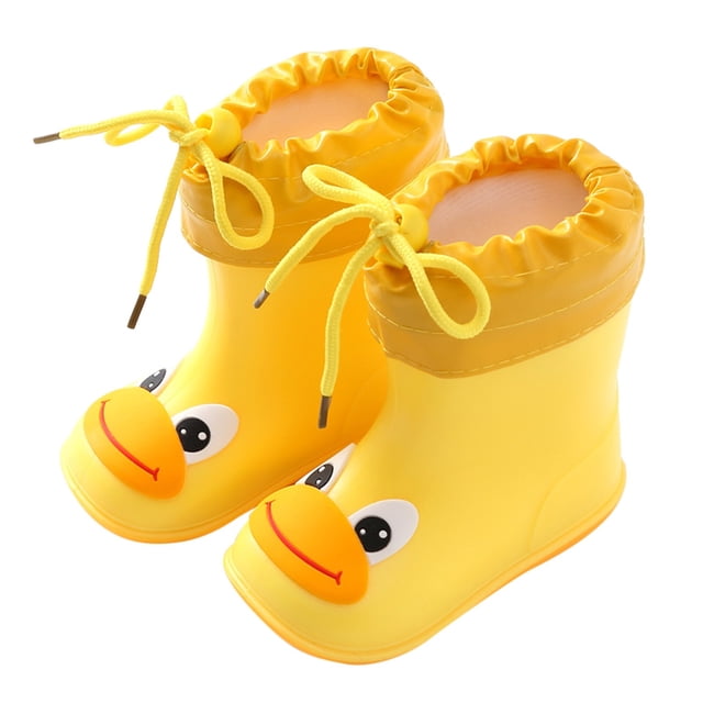 NOKIO High-Traction PVC Rain Boots for Kids Reinforced Toe Guard Classic Cartoon Graphics 𝗪aterproof Durable Rubber Construction Toddler All-Weather Shoes
