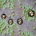 thumbnail image 4 of Mainstays 10-count Warm White LED Solar Powered Lantern String Lights - Black Wire, 4 of 6