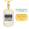 thumbnail image 3 of Il les Rend Possibles en Acier Inoxydable Ou en or 18 Carats Premium Pivotant Chien Porte-Clés, 3 of 8