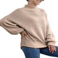 thumbnail image 3 of Pull à Col Roulé à Manches Longues Automne Hiver Femmes Pull en Tricot en Vrac Chunky, 3 of 7