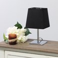 thumbnail image 2 of Simple Designs Mini lampe de table chromée avec abat-jour carré en tissu Empire, 2 of 9