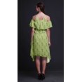 thumbnail image 4 of Bimba Green Bird Printed Womens Cold Shoulder Tunic Party Round Neck Shift Dress - XX-Large, 4 of 6