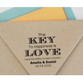 thumbnail image 4 of Printtoo Personalized Round Blue Self Inking Opner Favor Stamp Custom The Key To Happiness Is Love Heavy Duty Rubber Stamper-45 mm, 4 of 6