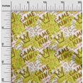 thumbnail image 2 of oneOone Velvet Lime Green Fabric Writing Abstract Texture With Text Dress Material Fabric Print Fabric By The Yard 58 Inch Wide, 2 of 4