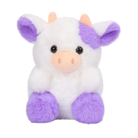 Purple Strawberry Cow Plush Toy Purple Stuffed Animal Doll Kawaii Cute Plushie Fluffy Toy Home Decor Gift For Kids 7.9 Inch 0.3 Lbs