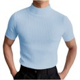 thumbnail image 1 of QIPOPIQ Men's Short Sleeve Solid Mock Neck T-Shirt Clearance, 1 of 5