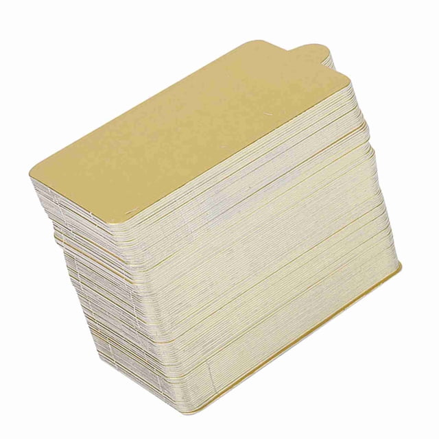 100 PCS Mini Gold Cake Tray, Display for Pastries, Cupcakes, and Cookies, DIY with Family, Rectangle Shape, Golden Color, 3.94 X 1.97 X 0.04 Inch, Card Paper Material