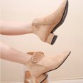thumbnail image 4 of Ladies Fashion Casual Solid Color Pointed Toe Thick Heel Ankle Boots, 4 of 9