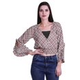 thumbnail image 1 of Moomaya Printed Womens Crop Top Wrap Style Top Wear Ruffle Long Sleeve Casual Summer Blouse, 1 of 5