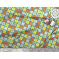 thumbnail image 3 of Soimoi Poly Crepe Fabric Geometric Square,Text & Bear Face Kids Print Sewing Fabric Yard 52 Inch Wide, 3 of 3